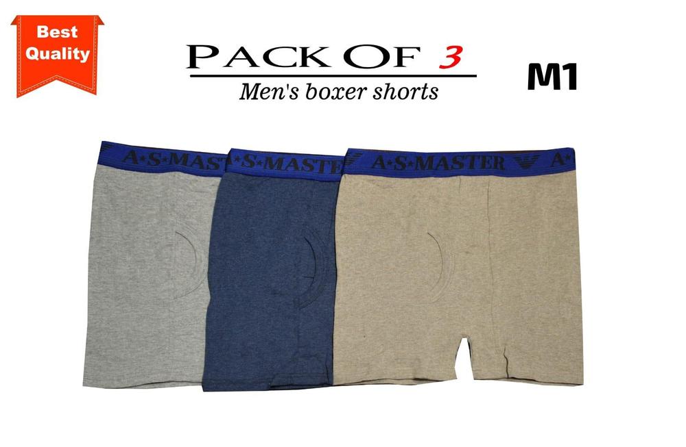 Men's Cotton Boxers, Pack Of 3