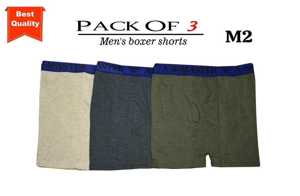 Men's Cotton Boxers, Pack Of 3