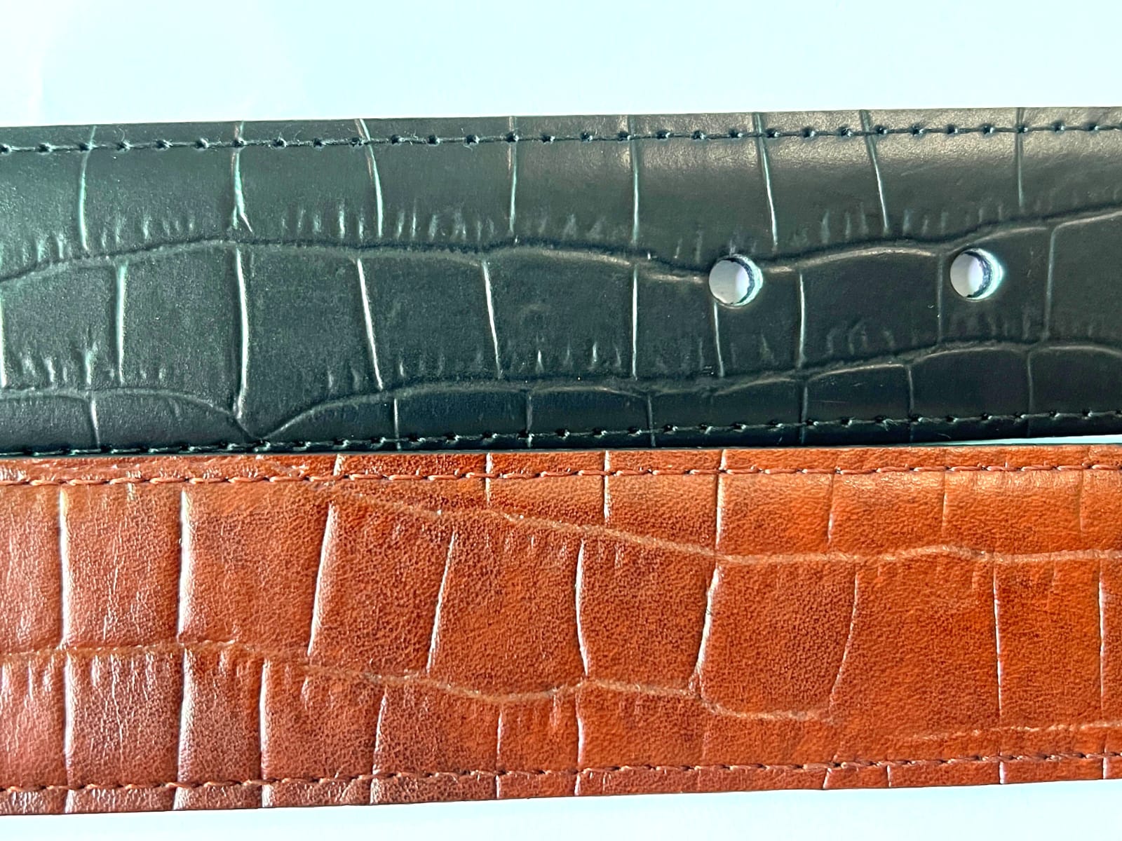 Crocodile Texture Cow Leather Belt